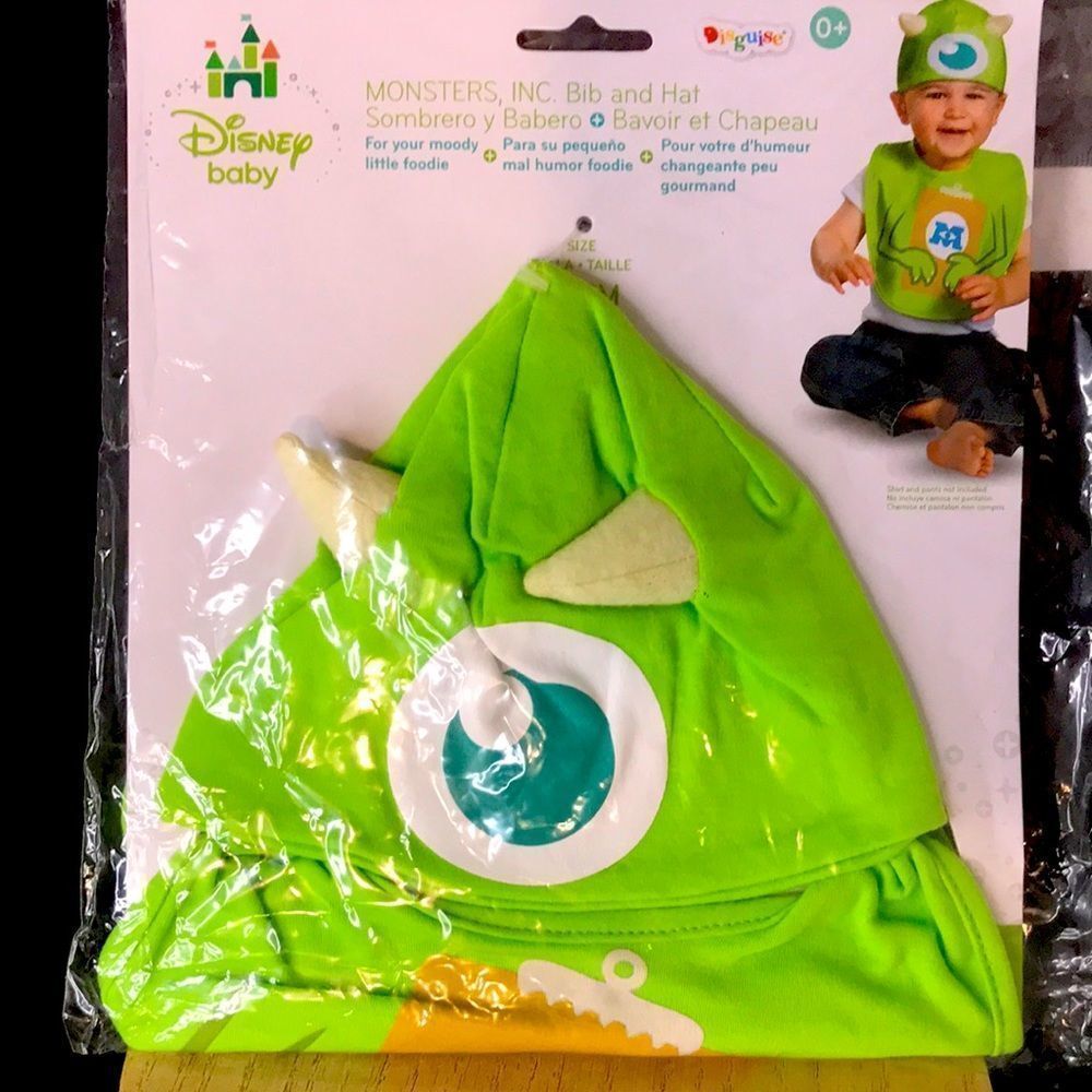 Disguise Disney Baby 0-12M Monsters, Inc. Bib & Hat Set Costume